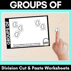 Groups Of - Division Cut & Paste Worksheets