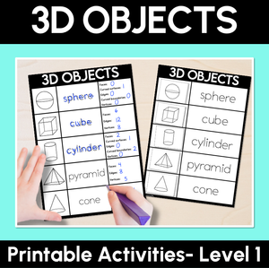 Properties of 3D Objects - Level 1