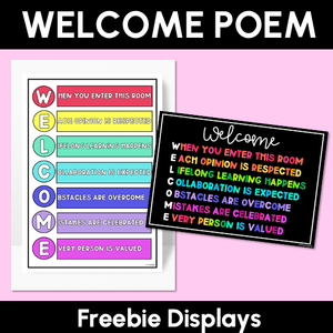 Welcome Acrostic Door Display