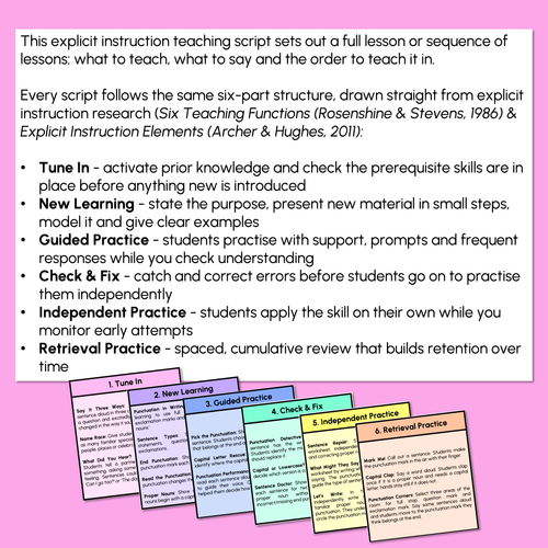 Resource preview 2 for Punctuation: Capitals, Full Stops, Question Marks, Exclamation Marks - Explicit Instruction Teaching Script - Year 1 & 2 Punctuation
