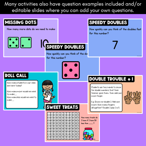 Resource preview 3 for Maths Warm Up Games for Kindergarten & Grade 1 Math Lessons - Editable Slides