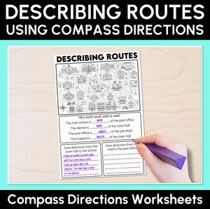 Describing Routes Using Compass Directions Worksheets