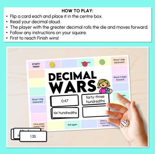 Resource preview 2 for Decimal Wars: Hundredths - Decimals Game