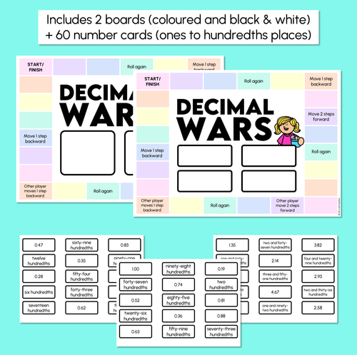 Resource preview 3 for Decimal Wars: Hundredths - Decimals Game