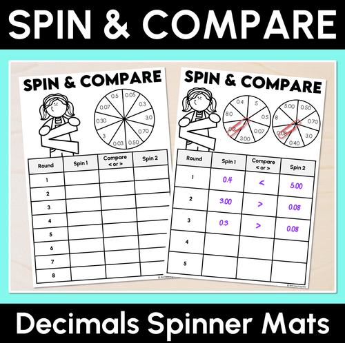 Resource preview 1 for Spin & Compare - Decimals Spinner Mats