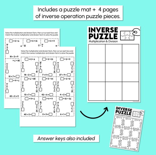 Resource preview 3 for Inverse Operations - Multiplication & Division Puzzles