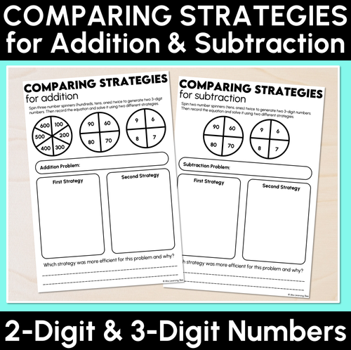 Resource preview 1 for Comparing Strategies - 2-Digit & 3-Digit Numbers - Addition & Subtraction Worksheets