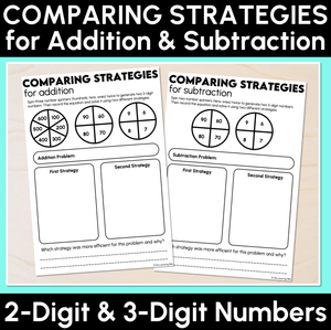 Comparing Strategies - 2-Digit & 3-Digit Numbers - Addition & Subtraction Worksheets