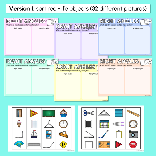 Resource preview 3 for Right Angles - Angle Sorting Mats