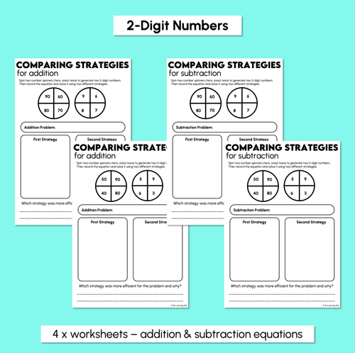 Resource preview 3 for Comparing Strategies - 2-Digit & 3-Digit Numbers - Addition & Subtraction Worksheets