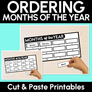 Ordering Months of the Year – Cut & Paste Printables