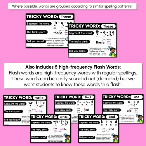 Resource preview 4 for High Frequency Heart Word Posters SET 5- WORDS WITH TRICKY SPELLINGS