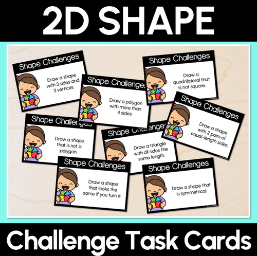 Resource preview 1 for 2D Shape Challenge Task Cards