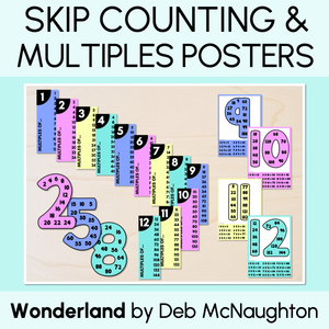 MULTIPLES & SKIP COUNTING POSTERS - The Wonderland Collection