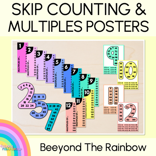 Resource preview 1 for MULTIPLES & SKIP COUNTING POSTERS - The Kasey Rainbow Collection