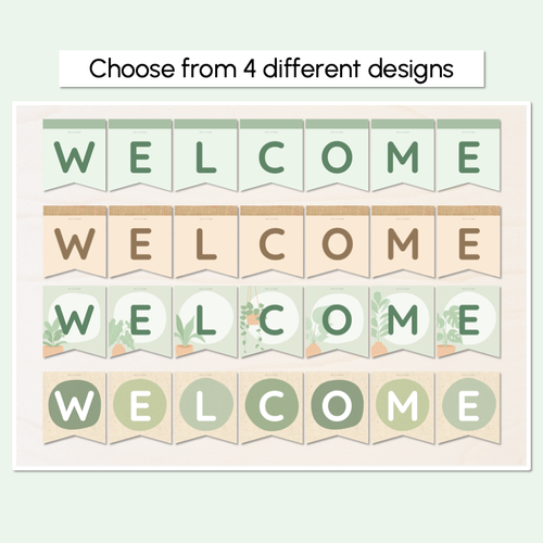Resource preview 2 for WELCOME Bunting - The Greenhouse Collection - Natural Classroom Decor