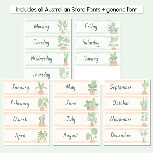 Resource preview 2 for Days of the Week & Months of the Year Display - The Greenhouse Collection - Natural Classroom Decor