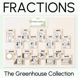 Fractions Posters - The Greenhouse Collection - Natural Classroom Decor