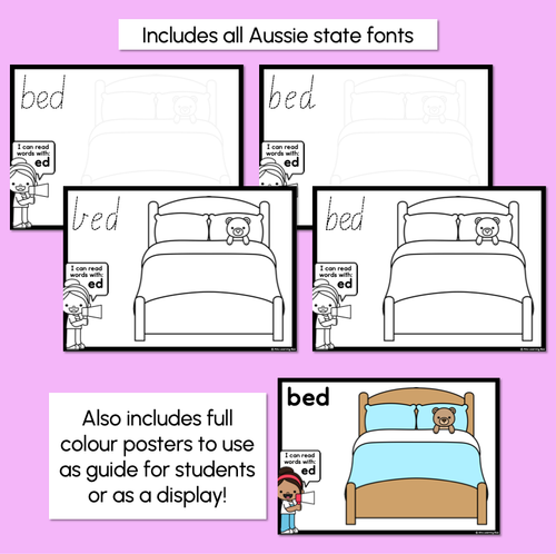 Resource preview 4 for CVC Word Crafts - ED Words - Build a BED