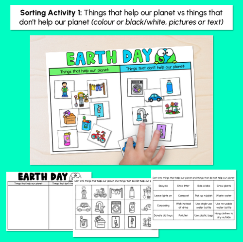 Resource preview 2 for Earth Day Sorting Activities