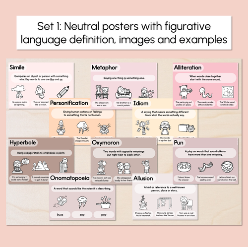 Resource preview 2 for Figurative Language Posters - Neutral Classroom Decor