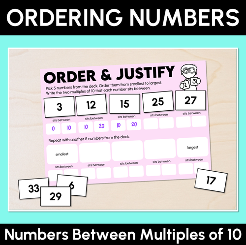 Resource preview 1 for Ordering Numbers Activity - Numbers Between Multiples of 10