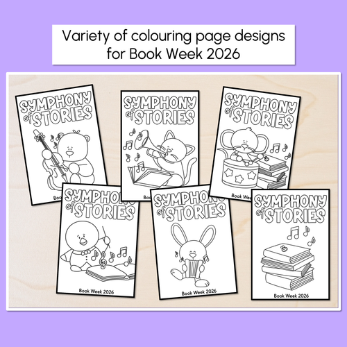 Resource preview 2 for BOOK WEEK 2026 Colouring Pages - Symphony of Stories