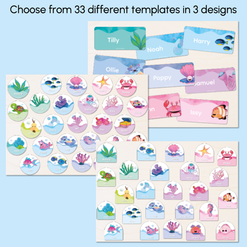 Resource preview 4 for Student Nametags - Sea of Wonder Collection - Calming Classroom Decor