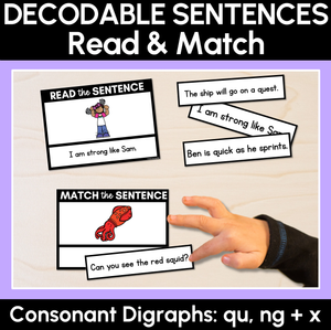 QU NG X Decodable Sentences - Read and Match