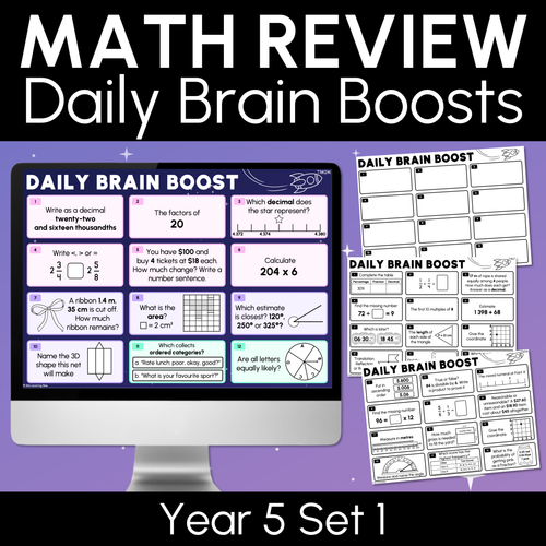 Resource preview 1 for Year 5 Maths Review - Daily Brain Boosts - Set 1