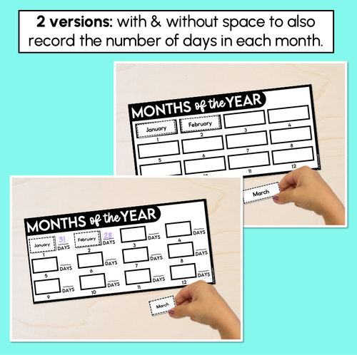Resource preview 2 for Ordering Months of the Year – Cut & Paste Printables