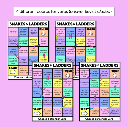 Resource preview 3 for Making Stronger Verb - Verb Snakes & Ladders