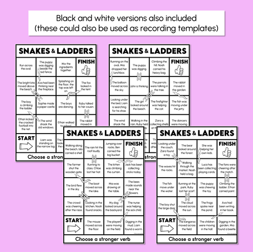 Resource preview 4 for Making Stronger Verb - Verb Snakes & Ladders