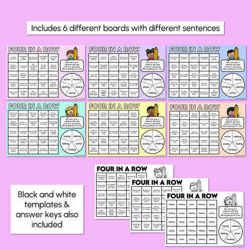 Resource preview 3 for Verbs/Verb Groups - Four in a Row