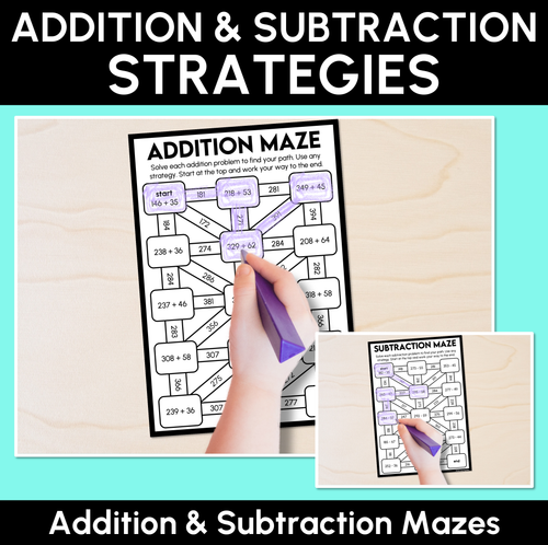 Resource preview 1 for Addition & Subtraction Maze - Addition & Subtraction Strategies