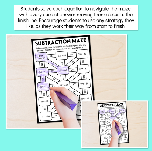 Resource preview 2 for Addition & Subtraction Maze - Addition & Subtraction Strategies