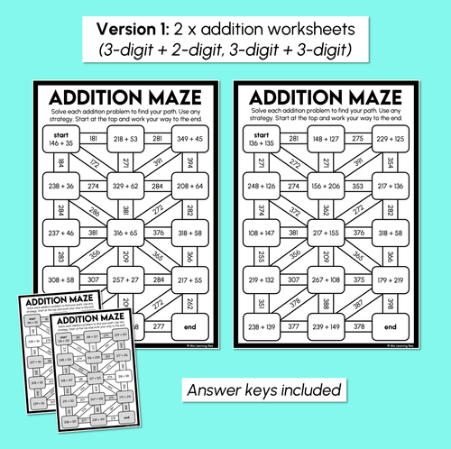 Resource preview 3 for Addition & Subtraction Maze - Addition & Subtraction Strategies