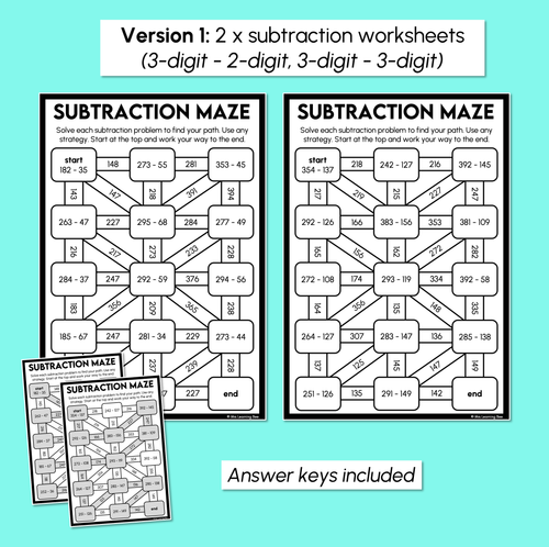 Resource preview 4 for Addition & Subtraction Maze - Addition & Subtraction Strategies