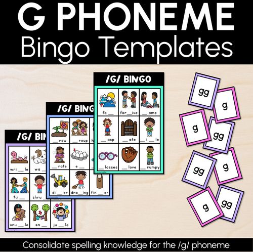 Resource preview 1 for G SOUND BINGO - Ways to spell the /g/ phoneme