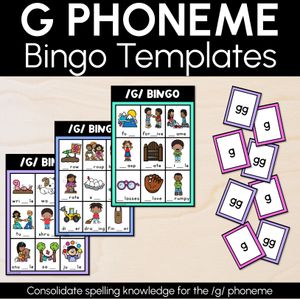 G SOUND BINGO - Ways to spell the /g/ phoneme