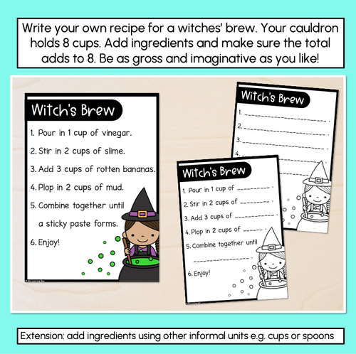 Resource preview 2 for Witch’s Brew Capacity Activity