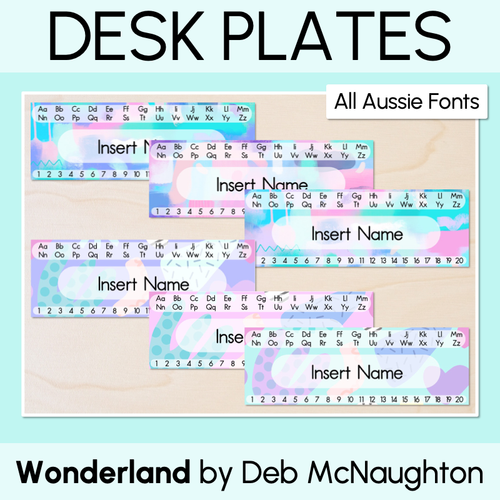 Resource preview 1 for Student Desk Plates - The Wonderland Collection