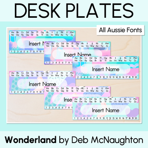 Student Desk Plates - The Wonderland Collection