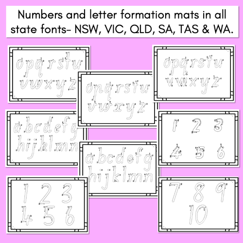 Resource preview 2 for Letter, Number & Name Formation Mats - EDITABLE - All Australian Fonts