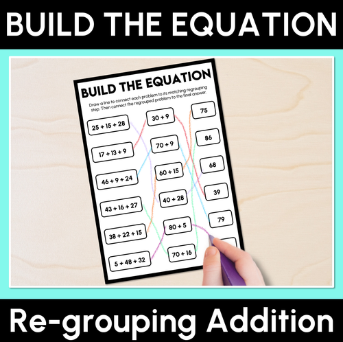 Resource preview 1 for Build the Equation - Addition - Regrouping Worksheets