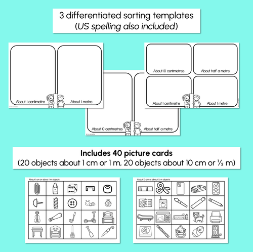 Resource preview 3 for Length Sort (1 cm, 10 cm, half metre, 1 metre) - Estimating Length Activity