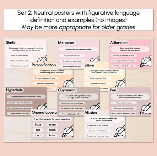 Resource preview 3 for Figurative Language Posters - Neutral Classroom Decor