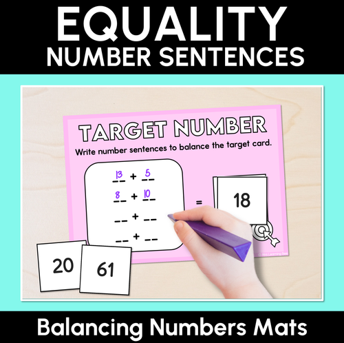 Resource preview 1 for Equality Number Sentences - Balancing Numbers Mats