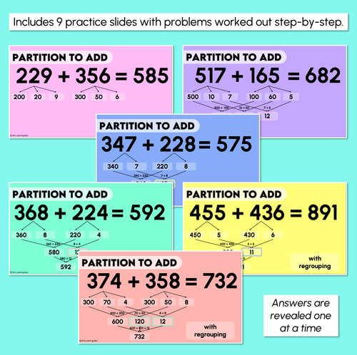 Resource preview 3 for Addition by Partitioning & Regrouping Teaching Slides