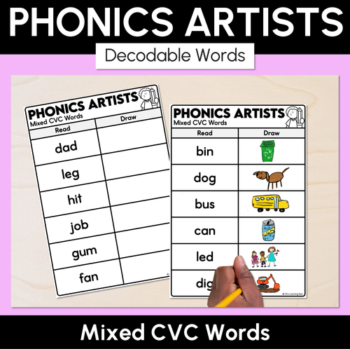 Resource preview 3 for Phonics Artists - CVC CVCC CCVC Decodable Words Activity Bundle